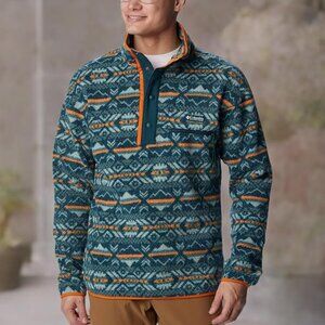 🆕Columbia Men's Helvetia Half Snap Fleece-MD - Night Wave Checkered Peaks Multi